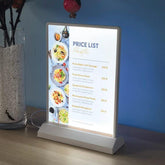 Rechargeable LED A4 Table Top Menu Board for Restaurants with Rechargeable Battery
